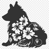 Free Floral Dog - Free DXF Download, Commercial Use