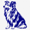 Artistic Sitting Dog - SVG Digital File