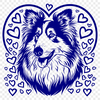 Ornate Shetland Sheepdog SVG