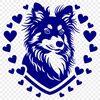 Artistic Shetland Sheepdog In DXF