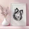 Artistic Shetland Sheepdog - For Laser Engraver Project