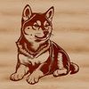 Seated Shiba Inu Vector Design A digital drawing of a seated shiba inu animal with clean lines and simple design.