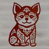 Elegant Japanese Dog Design A sitting Shiba Inu dog with intricate details, suitable as clip art for personal projects.