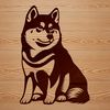 Shiba Inu Clip Art Vector Illustration A digital representation of a Shiba Inu animal in a sitting position, suitable for use as clip art.
