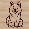 Calm Shiba Inu Vector Illustration A vector illustration of a calm Shiba Inu animal in a seated position.