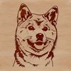 A detailed vector illustration of a Shiba Inu's head, suitable for use in digital designs.