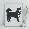 Illustrated vector graphic of a Shiba Inu dog standing on its hind legs.