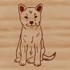 A vector illustration of a sitting Shiba Inu dog breed, suitable for digital design and cutting machine projects.