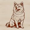 Relaxed Dog Breed SVG Clip Art Illustration of a relaxed Shiba Inu animal in a seated position.