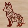 Adorable Shiba Inu Close-up Illustration Close-up illustration of a standing Shiba Inu dog with ornate details.