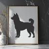 Silhouette Shiba Inu Illustration A digital illustration of a standing Shiba Inu dog breed in silhouette form.