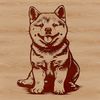 A digital representation of a Shiba Inu animal in a sitting position, suitable as clip art for various designs and projects.