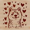 Beautiful Japanese Dog Face Vector Graphic An SVG vector graphic of a Shiba Inu's face with heart-shaped accents, suitable for digital use.
