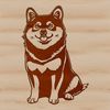 Free Vector Shiba Inu Icon A sitting Japanese dog breed, the Shiba Inu, depicted in vector format.
