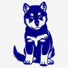 Sitting Shiba Inu Digital Art