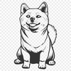 Artistic Sitting Shiba Inu Digital Artwork