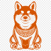 Free Sitting Shiba Inu Digital Artwork