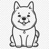 Sitting Shiba Inu Digital Art - PNG Free Download