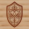 A protective shield with geometric patterns and designs.
