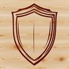 A geometric shield icon designed for digital applications, suitable for vector graphics.