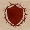 A shield with thorns designed as a vector art template suitable for cutting machines and stencils.