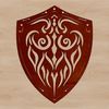 A defensive shield with a stylized design, ideal for cutting out with a Cricut machine or laser cutter.