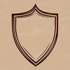 SVG illustration of a shield used in various designs, including clip art and stencils for cutting machines like Cricut.