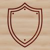 A simple line drawing of a shield, suitable for vector art and cutting machine designs.