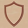 A simple line drawing illustration of a shield, suitable for vector design and cutting machine applications.