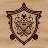 A ornate design of a shield made from vector art, suitable for cutting machines like Cricut or laser cutters.