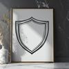 Vector Shield Icon for Digital Designs and Crafting A detailed shield icon designed as vector art, suitable for digital designs and cutting machines.