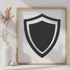 Iconic Defender Shield Graphic Design Element A vector graphic design element featuring a shield icon.