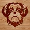 Illustrative vector art of a Shih Tzu's head, suitable for digital design.