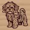 Adorable Standing Canine Clip Art A cute standing dog breed with a flat face, suitable for digital artwork and print.