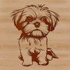 Free Vector Dog Breed Clip Art Design A small, sitting Shih Tzu dog breed illustration in vector format.