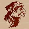 Vector Graphic Illustration of a Shih Tzu Face A small-breed dog with a flat face and long coat, commonly kept as a pet.