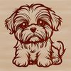 Close-up portrait of a sitting Shih Tzu dog with a friendly expression.