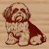 Cute Shih Tzu Breed Dog Illustration A small breed dog sitting on its hind legs, with a friendly expression.