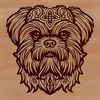 Beautiful Canine Portrait Vector A stylized illustration of a Shih Tzu's head with ornate details, suitable for vector art and design projects.