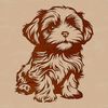 A small-sized Shih Tzu dog sitting on its hind legs, suitable as vector art for various designs.