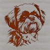 Shih Tzu Head Vector Graphic A small breed dog's head with facial features and ears, suitable for digital artwork and design.