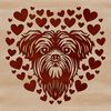 Cuddly Shih Tzu Illustration with Love Hearts A cute Shih Tzu dog breed illustration with love hearts around its head.