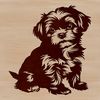 A vector illustration of a sitting Shih Tzu dog breed with a calm expression.