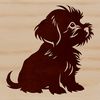 Adorable Shih Tzu Line Art Illustration A small breed dog sitting on its haunches, depicted as a simple line art illustration.