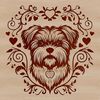 Adorable Shih Tzu Head Illustration An illustration of a Shih Tzu's head with ornate details, suitable for use as vector art or clip art in various designs.