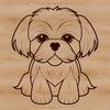 Friendly Shih Tzu Silhouette A sitting Shih Tzu dog, depicted in vector art style.
