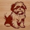 A sitting Shih Tzu dog with a playful expression.