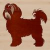 Beautiful Long Haired Pet SVG A small dog breed with long hair standing on four legs.