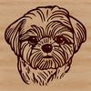 Shih Tzu Dog Head Design SVG File A digital illustration of a cute Shih Tzu dog's head with a calm expression.