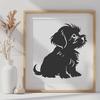 Cute Sitting Shih Tzu Digital Artwork